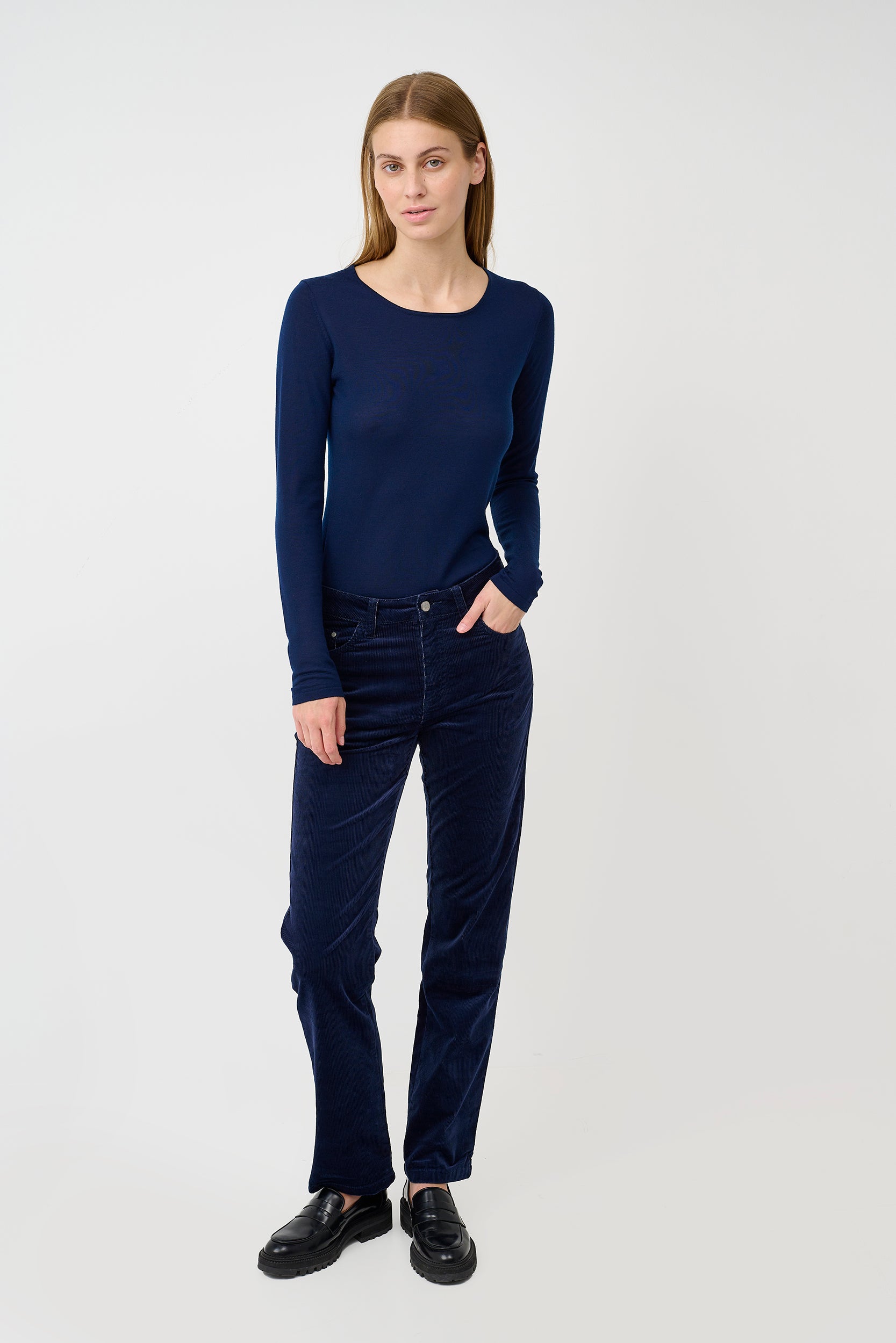 CRYolanda straight jeans i fløjl